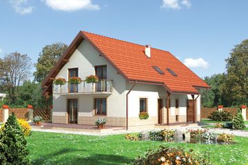  Projekt domu Miś - murowana – ceramika (KRD1162) - projekt domu parterowego z poddaszem - Zdjęcie 1