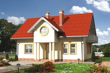  Projekt domu Jagoda - murowana – ceramika (KRD1314) - projekt domu parterowego z poddaszem - Zdjęcie 1