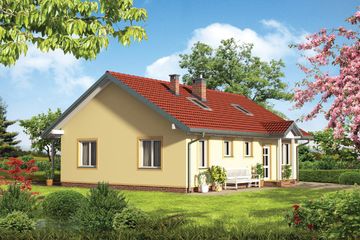  Projekt domu Domino-2 - szkielet drewniany prefabryk. (KRD1821) - projekt domu parterowego - Zdjęcie 1