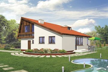  Projekt domu W-0116 (WAA1004) - projekt domu parterowego z poddaszem - Zdjęcie 1