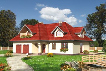  Projekt domu Amber - murowana – ceramika (KRD1009) - projekt domu parterowego z poddaszem - Zdjęcie 1