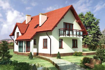  Projekt domu Andromeda - murowana – ceramika (KRD1011) - projekt domu parterowego z poddaszem - Zdjęcie 1