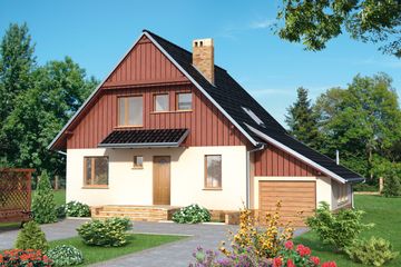  Projekt domu Aster - murowana – ceramika (KRD1016) - projekt domu parterowego z poddaszem - Zdjęcie 1