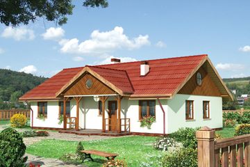  Projekt domu Lawenda - murowana – beton komórkowy (KRD1133) - projekt domu parterowego z poddaszem - Zdjęcie 1