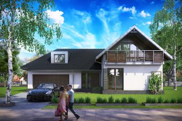  Projekt domu Tal - murowana – beton komórkowy (KRD1700) - projekt domu parterowego z poddaszem - Zdjęcie 1