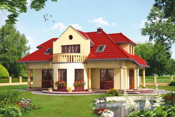  Projekt domu Nefryt - murowana – ceramika (KRD1166) - projekt domu parterowego z poddaszem - Zdjęcie 1