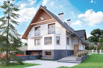  Projekt domu Opal - murowana – ceramika (KRD1170) - projekt domu parterowego z poddaszem - Zdjęcie 1