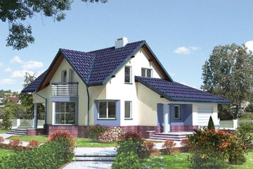  Projekt domu Mały Tukan - murowana – ceramika (KRD1324) - projekt domu parterowego z poddaszem - Zdjęcie 1