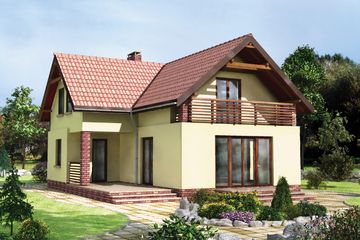  Projekt domu Michałek - murowana – ceramika (KRD1327) - projekt domu parterowego z poddaszem - Zdjęcie 1