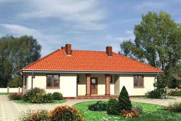 Projekt domu Migdał - murowana – ceramika (KRD1328) - projekt domu parterowego - Zdjęcie 1