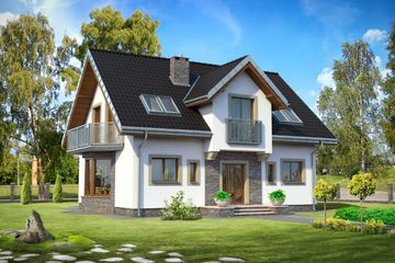  Projekt domu Tytus (1287) (KRD1481) - projekt domu parterowego z poddaszem - Zdjęcie 1