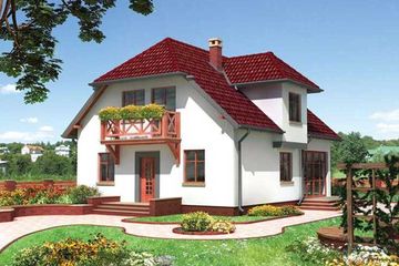  Projekt domu Wega - murowana – beton komórkowy (KRD1484) - projekt domu parterowego z poddaszem - Zdjęcie 1