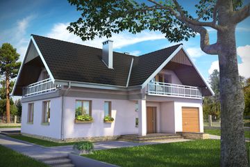  Projekt domu Wodnik (711) (KRD1489) - projekt domu parterowego z poddaszem - Zdjęcie 1