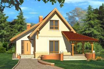  Projekt domu Wega I (WRH1153) - projekt domu parterowego z poddaszem - Zdjęcie 1