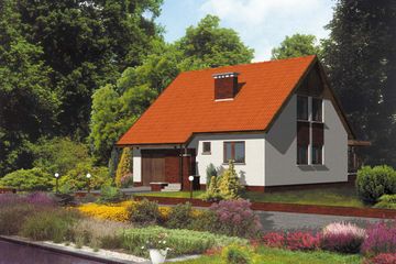  Projekt domu W-0304 (WAA1010) - projekt domu parterowego z poddaszem - Zdjęcie 1