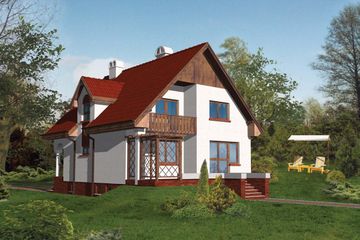  Projekt domu W-0426 (WAA1013) - projekt domu parterowego z poddaszem - Zdjęcie 1