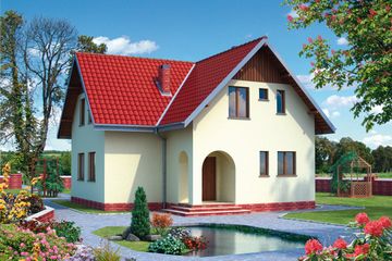  Projekt domu Atol - murowana – ceramika (KRD1018) - projekt domu parterowego z poddaszem - Zdjęcie 1