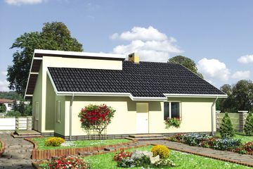  Projekt domu Łupina - murowana – ceramika (KRD1142) - projekt domu parterowego - Zdjęcie 1