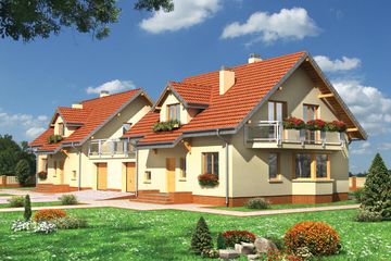  Projekt domu Celesta-2 Duo - murowana – ceramika (KRD1712) - projekt domu parterowego z poddaszem - Zdjęcie 1