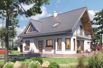  Projekt domu Maja Rex (902) (KRD1717) - projekt domu parterowego z poddaszem - Zdjęcie 1