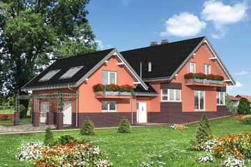  Projekt domu Gracja Duo - murowana – beton komórkowy (KRD1720) - projekt domu parterowego z poddaszem - Zdjęcie 1