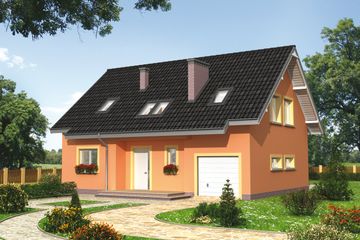  Projekt domu Rudzik - murowana – ceramika (KRD1336) - projekt domu parterowego z poddaszem - Zdjęcie 1