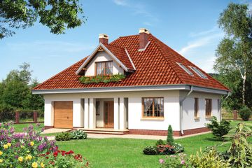  Projekt domu Złotokap - murowana – ceramika (KRD1493) - projekt domu parterowego z poddaszem - Zdjęcie 1