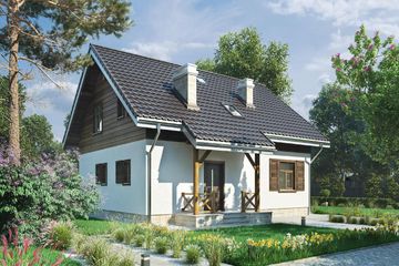  Projekt domu Smolik - murowana – ceramika (KRD1573) - projekt domu parterowego z poddaszem - Zdjęcie 1