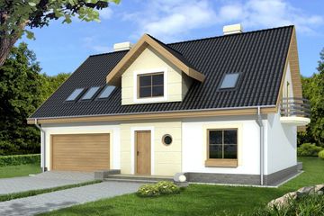  Projekt domu Aster A 2-garaże (WRD1271) - projekt domu parterowego z poddaszem - Zdjęcie 1