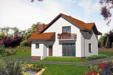  Projekt domu W-0607 (WAA1019) - projekt domu parterowego z poddaszem - Zdjęcie 1