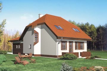  Projekt domu W-0612 (WAA1021) - projekt domu parterowego z poddaszem - Zdjęcie 1