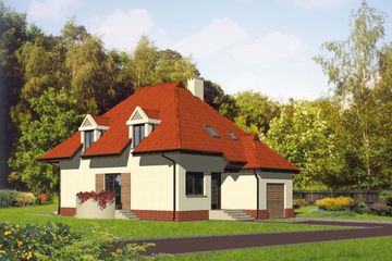  Projekt domu W-0616 (WAA1023) - projekt domu parterowego z poddaszem - Zdjęcie 1