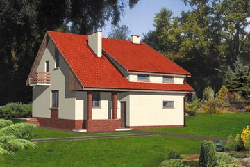  Projekt domu W-0617 (WAA1024) - projekt domu parterowego z poddaszem - Zdjęcie 1