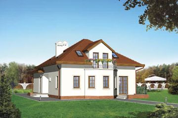  Projekt domu W-0619 (WAA1026) - projekt domu parterowego z poddaszem - Zdjęcie 1