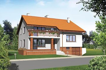  Projekt domu W-0626 (WAA1029) - projekt domu parterowego z poddaszem - Zdjęcie 1