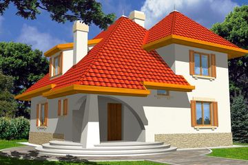  Projekt domu Weronika wersja B z pojedynczym garażem (WRD1137) - projekt domu parterowego z poddaszem - Zdjęcie 1