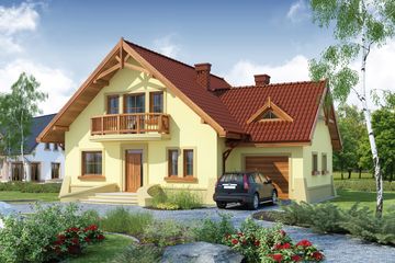  Projekt domu Hermes (WRW1001) - projekt domu parterowego z poddaszem - Zdjęcie 1