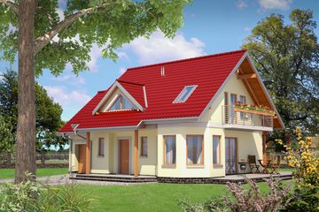  Projekt domu Majka Rex (934) (KRD1726) - projekt domu parterowego z poddaszem - Zdjęcie 1