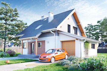  Projekt domu Pod Lipą (573) (KRD1188) - projekt domu parterowego z poddaszem - Zdjęcie 2