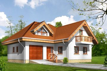  Projekt domu AD-16 (SLC1000) - projekt domu parterowego z poddaszem - Zdjęcie 1
