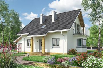  Projekt domu Kowalik (375) (KRD1500) - projekt domu parterowego z poddaszem - Zdjęcie 1