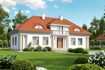  Projekt domu Benevento (KRH1195) - projekt domu parterowego z poddaszem - Zdjęcie 1