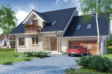  Projekt domu Hektor G2 (WRW1038) - projekt domu parterowego z poddaszem - Zdjęcie 1