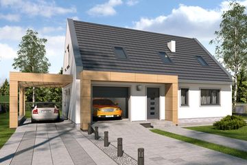 Projekt domu Victor bw - parterowy z poddaszem dom o powierzchni 129,90 m², dach dwuspadowy - ujęcie 6