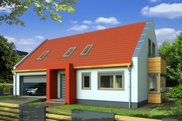  Projekt domu Vincent A 2-garaże (WRD1696) - projekt domu parterowego z poddaszem - Zdjęcie 1