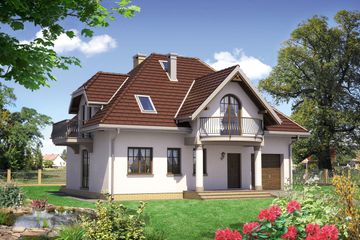  Projekt domu Ślężan Energo - murowana - beton komórkowy (KRD2194) - projekt domu parterowego z poddaszem - Zdjęcie 1