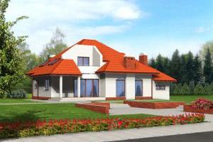  Projekt domu W-0818 (WAA1056) - projekt domu parterowego z poddaszem - Zdjęcie 1