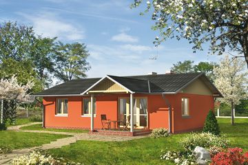  Projekt domu Domino-2 - murowana – beton komórkowy (KRD1048) - projekt domu parterowego - Zdjęcie 1