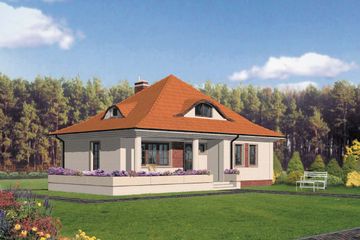  Projekt domu W-0714 (WAA1041) - projekt domu parterowego z poddaszem - Zdjęcie 1