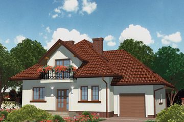  Projekt domu APS 136 (LUA1157) - projekt domu parterowego z poddaszem - Zdjęcie 1